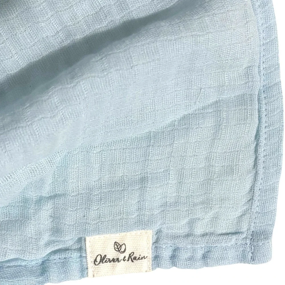 Oliver & Rain Blue Baby Blanket Swaddling Cloth 44